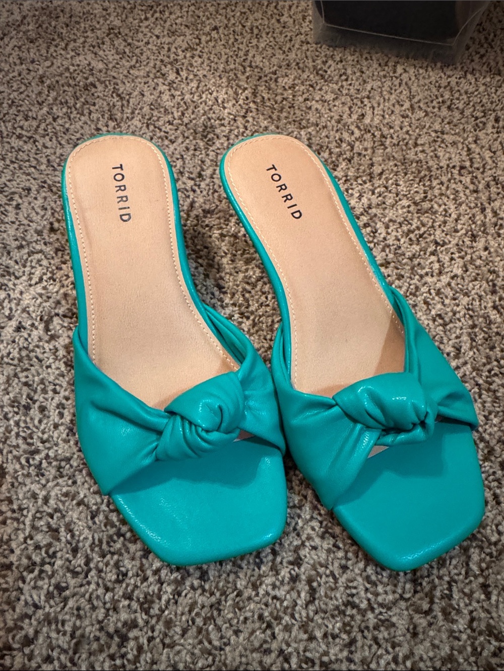 torrid Teal Knot Slide Sandals